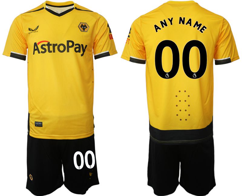 Cheap Men 2022-2023 Club Wolverhampton Wanderers home yellow customized Soccer Jersey